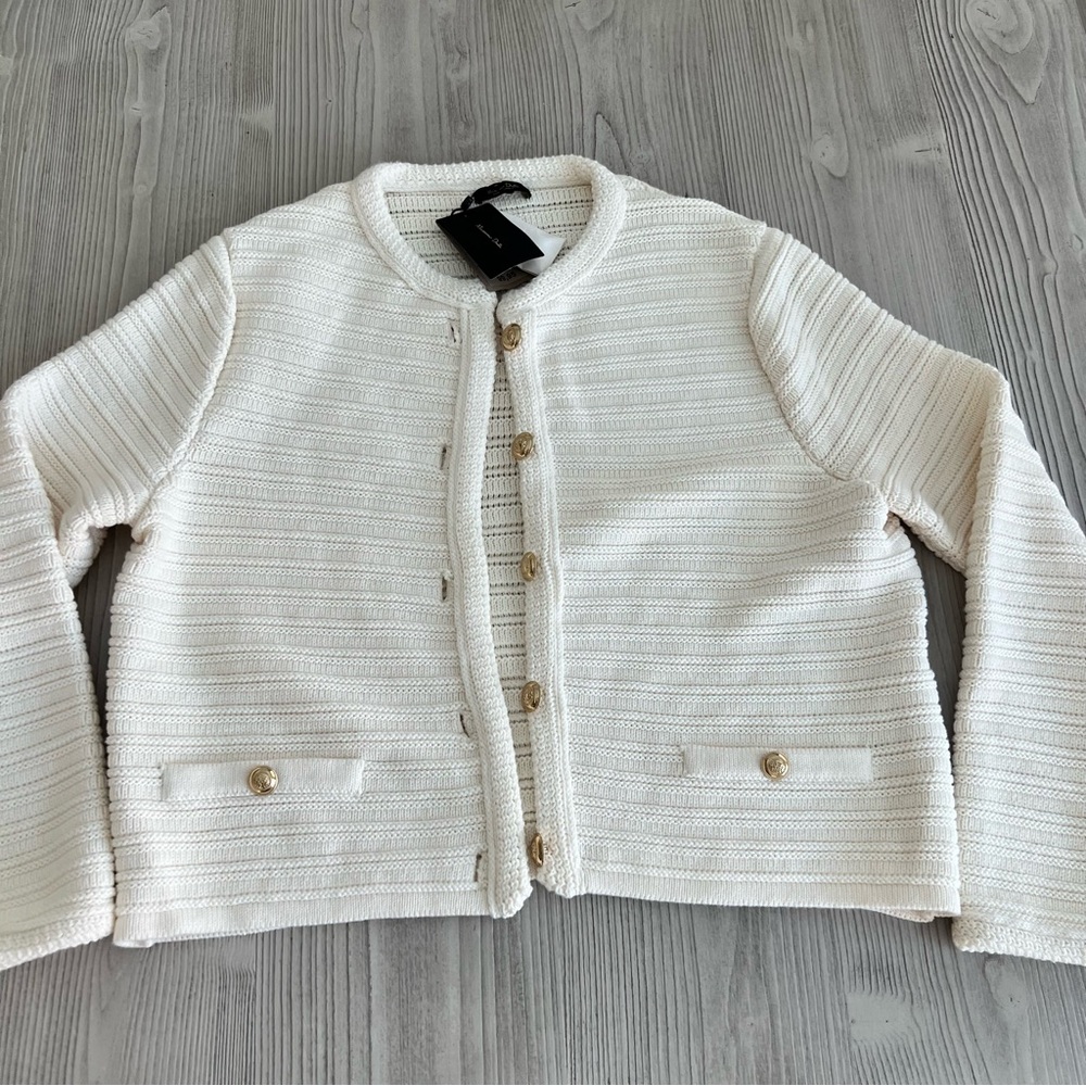Massimo Dutti Cream Knit Cardigan